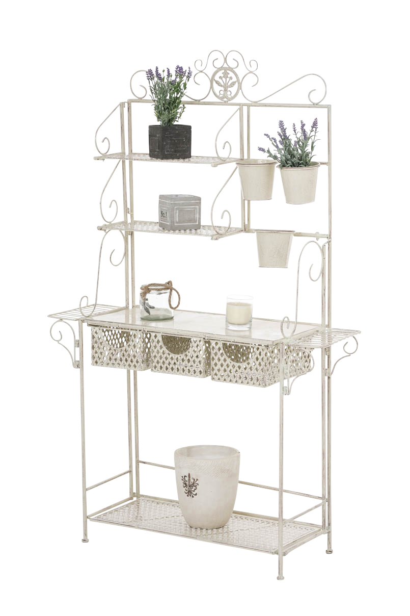 Xl Pflanzregal Shine Aus Eisen Antik-creme