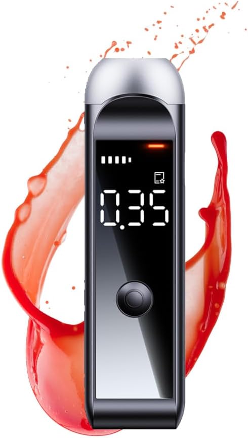 2-stelliger Alkoholtester, Digitaler, Kontaktloser High-speed-tester Mit Intelligentem Chip, Usb-c-anschluss, Professionell Für Auto, Persönlich Und In Der Familie