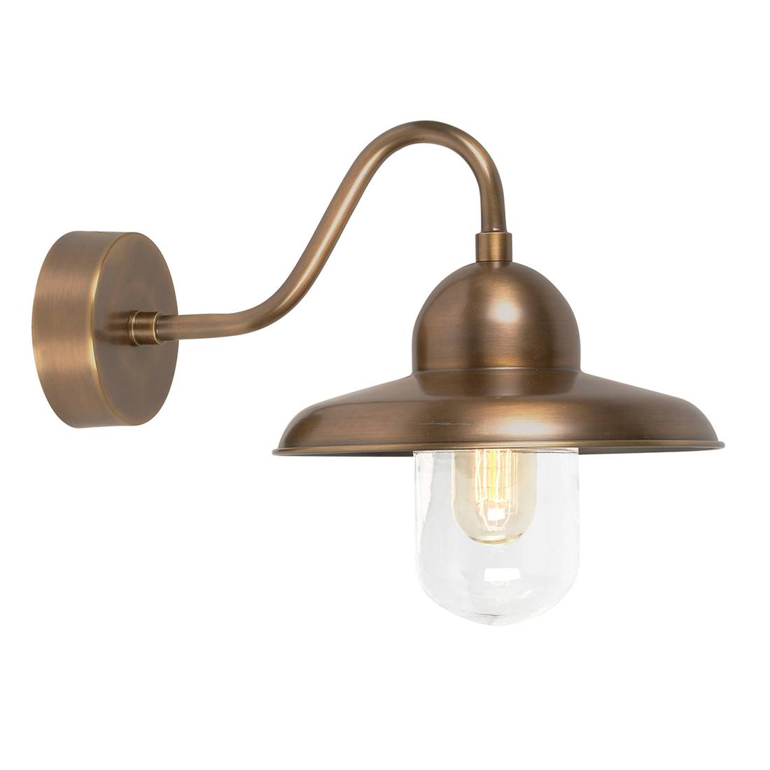 Elstead - Somerton - 1 Licht Outdoor Fisherman Dome Wandleuchte Messing Ip44, E27