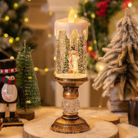 Weihnachtskerze Mit Schneemann-motiv Und Musik. Geeignet Zur Dekoration Und Als Geschenkverpackung.