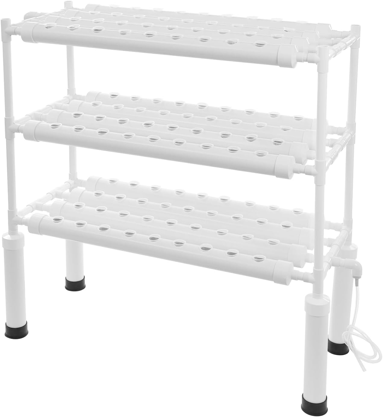 Hydroponik-anbausystem Für 108 Pflanzen – 3-stöckiges Hydroponik-set Mit Wasserpumpe Und Bewässerungszeitschaltuhr, Vertikales Pvc-gestell Für Gemüse Und Kräuter