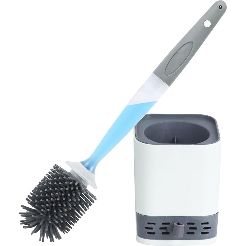 Silikon-wc-bürste. Wc-bürste Mit Halterung. Integriertes Reinigungssystem. Speichert Und Gibt Reinigungsmittel Ab. Antibakteriell. Tropffrei. Schnelltrocknend Und Geruchlos.