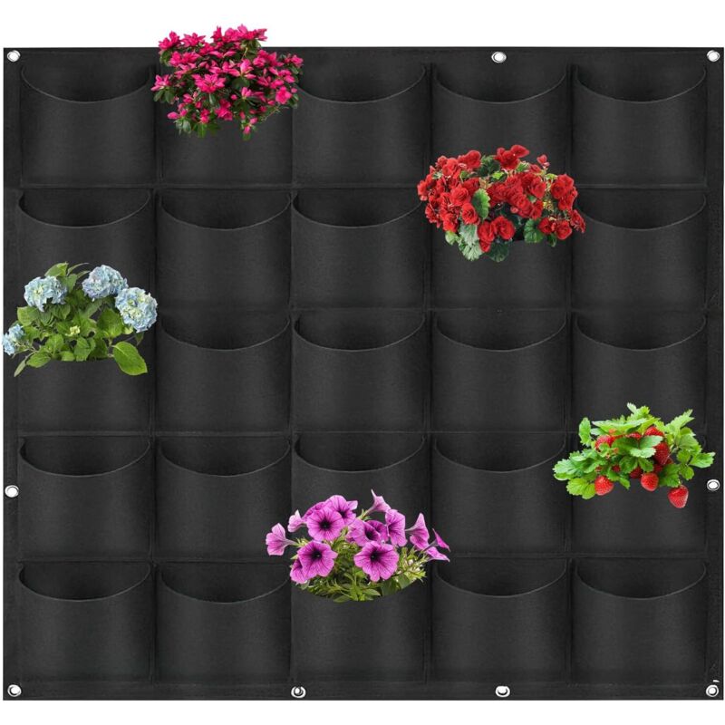 Wandmontierter Pflanzbeutel. 25 Pflanztaschen Für Die Wand. 100 X 100 Cm. Hängender Pflanzbeutel, Wandmontierter Blumentopf Für Den Außenbereich. Wandmontierter Pflanzbeutel