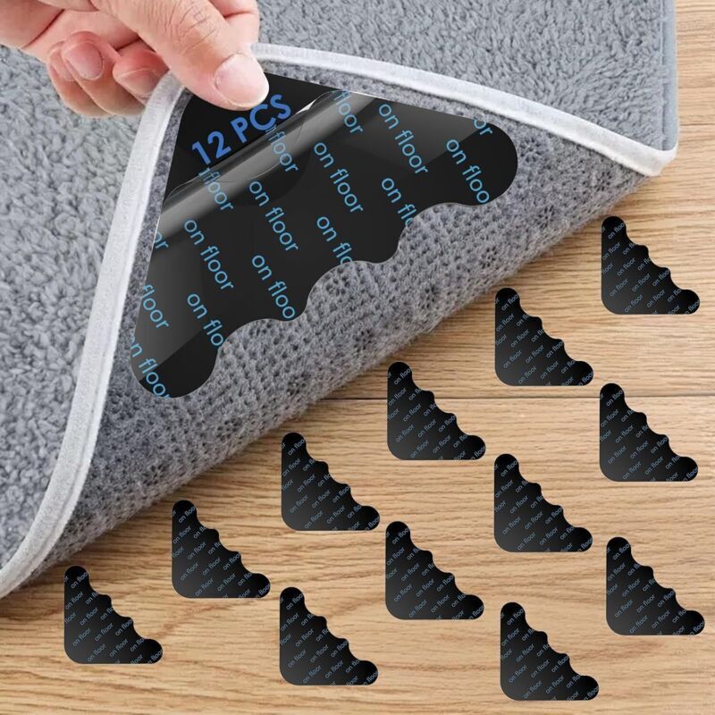 Rutschfeste Teppichstopper. 12 Wiederverwendbare Und Waschbare Klebe-teppichstopper. Rutschfester Teppich Für Küche, Schlafzimmer, Wohnzimmer Und Badezimmer.