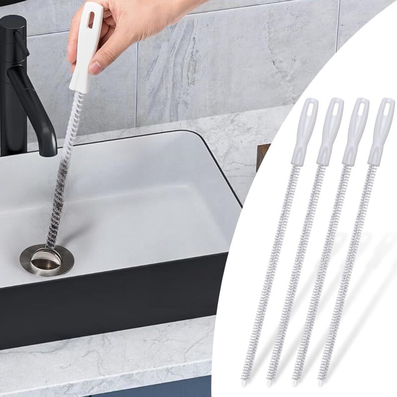 4-teiliges Abflussreinigungsbürsten-set. Flexible Rohrbürste. Abflussreinigungsbürste. Spülbeckenreinigungsbürste (45 Cm). Werkzeug Zur Beseitigung Von Verstopfungen Im Spülbeckenabfluss.