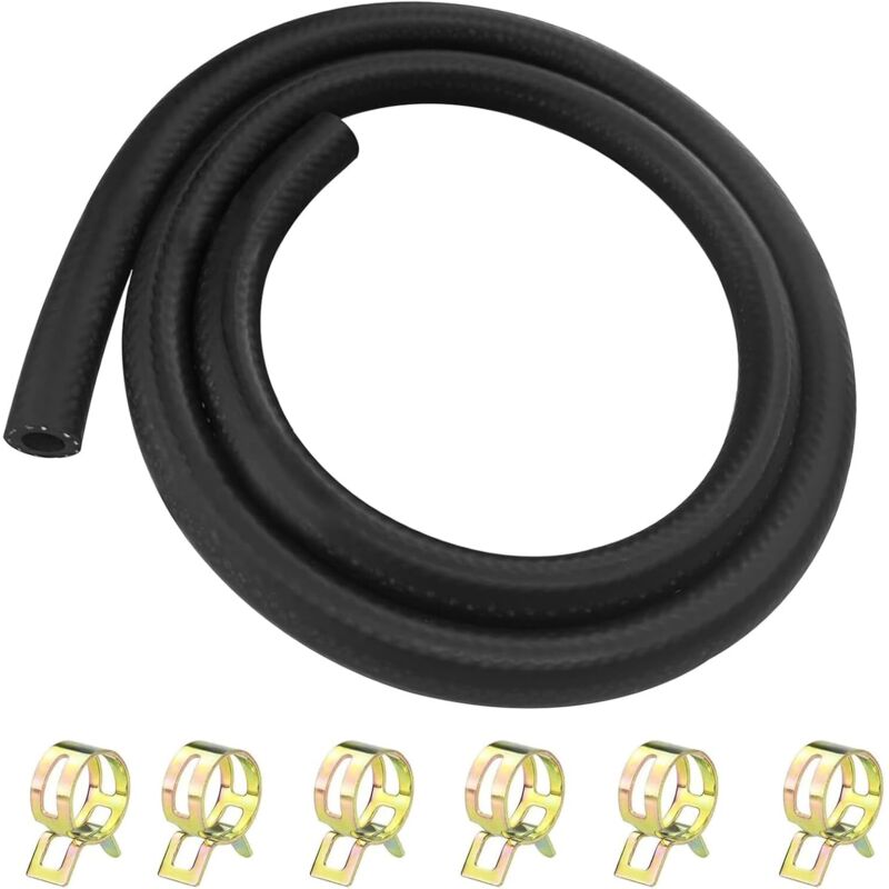6-mm-kraftstoffschlauch-set Mit 6 Schlauchschellen. 1 M Kraftstoffleitung Für Kleinmotoren, Motorräder, Autos, Roller Und Lkw.