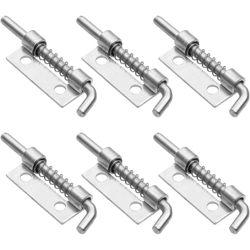 6-teiliges Türschloss-set. Türschloss Für Gartenhäuser. Riegel Aus Edelstahl 304. Verzinktes Federschloss. Für Badezimmer, Wc, Gartenhaus, Schlafzimmer. Einfache Montage. 5,5 X 1,6 X 4,5 Mm