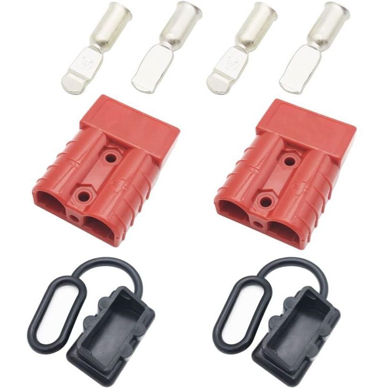 Batterieanschluss. 50a 600v Schnellanschlussstecker. Für Auto, Wohnmobil, Wohnwagen, Motorrad, Boot (rot)