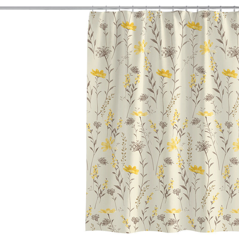 Duschvorhang 100 X 200 Cm, Pflanzen & Blumen, Dickes Polyestergewebe, Schimmelresistent, Duschvorhang-einlage Für Badezimmerdekoration, Wasserdichter Duschvorhang Mit Haken.