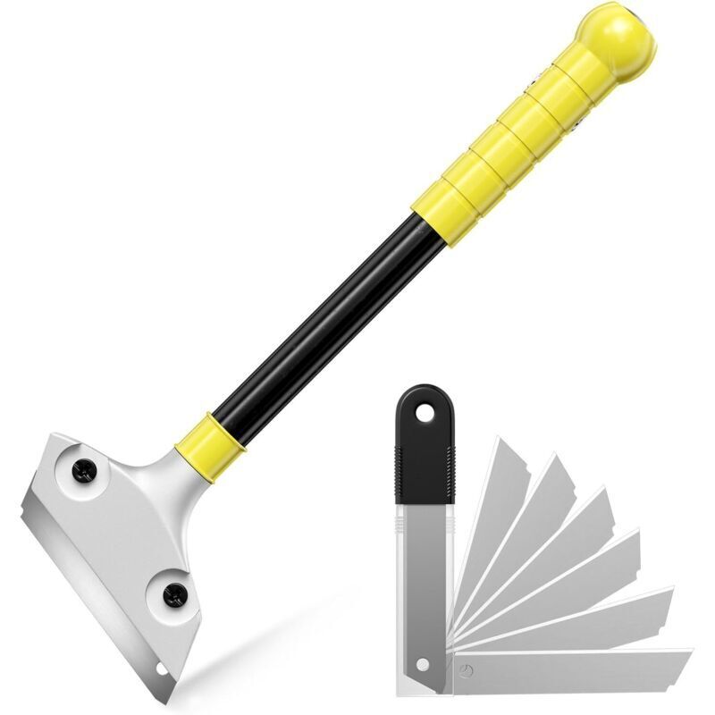 Fensterschaber. Farbschaber Mit 20 Klingen. Herdplattenschaber Mit Ausbrechfunktion. Langstieliger Grillplattenschaber Für Induktionskochfelder. Reinigung. Fenster. Fliesen.