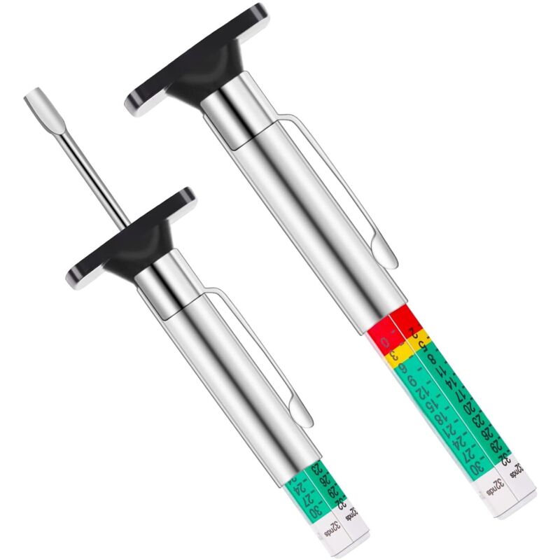 (25 Mm/32 Knoten, 2 Stück) Profiltiefenmesser. Intelligenter, Farbcodierter Profiltiefenmesser Für Reifen. Farbcodierte Metrische Profiltiefenmesser Für Pkw.