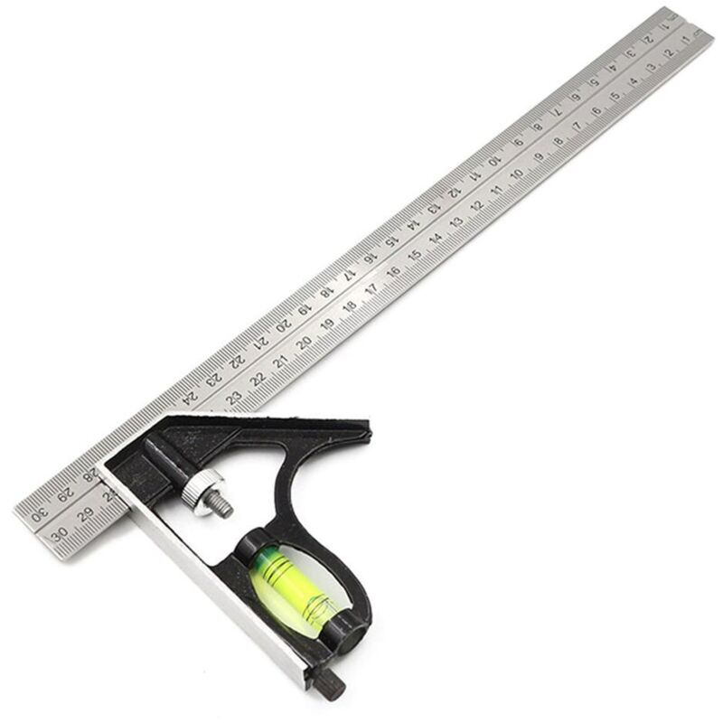 Winkelmesser Und Messwerkzeuge. 300-mm-kombinationswinkel. Kombinationswinkelmesser Aus Edelstahl Mit Verstellbarem Rechtwinkligen Winkelmesser Aus Zinklegierung. Kombinationswinkelmesser.