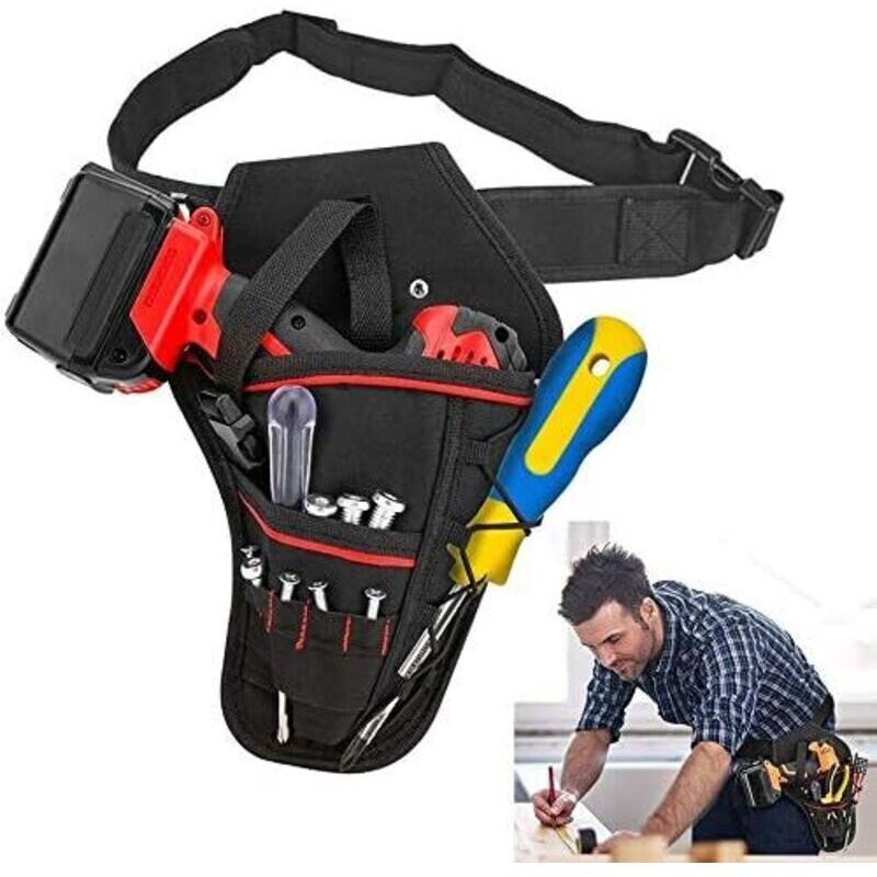 29x19,5x4 Elektriker-bohrmaschinenhalter Gürteltasche Hängetasche Aufbewahrungstasche Für Heimwerker- Und Gartenbohrmaschinen, Schraubenschlüssel, Hammer, Schraubendreher, Die Meisten T-griff-bohrmasc