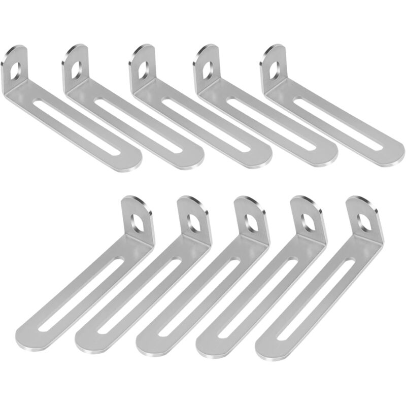 10 Stück Befestigungswinkel. L-förmige Möbelbefestigungswinkel, Metallwinkel 7,25 X 2,4 X 1,5 Cm, Verstellbarer Eckwinkel Bis Zu 90 Grad Für Regale Mit Holzrahmen, Tische Und Stühle.