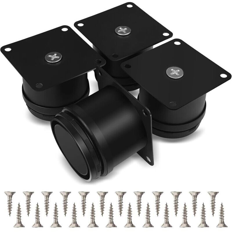 4er-set Möbelfüße. 50 Mm Verstellbare Tischbeine Aus Edelstahl. Geeignet Für Badezimmer-, Büro- Und Küchenschränke. Höhenverstellbar Von 0 Bis 15 Mm. Inklusive Edelstahlschrauben.