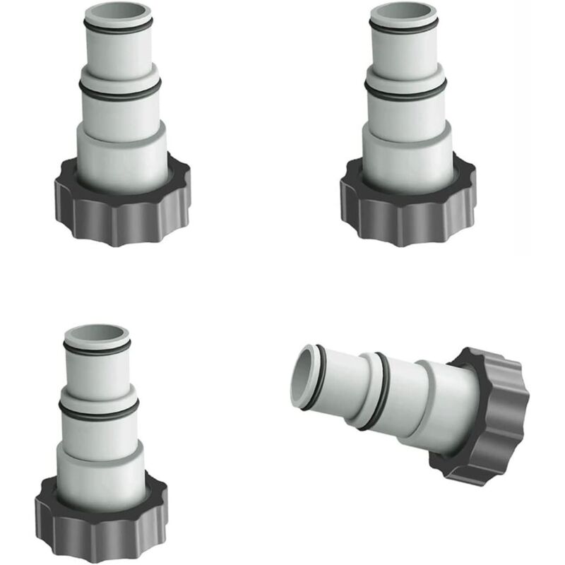 4-teiliges Pool-adapterset. Ersatz-schlauchadapter Der Intex A-serie Mit Gewinde. Passend Für Schläuche Mit 1,5" Und 1,25" Durchmesser. Pumpenadapter Für Poolsets.