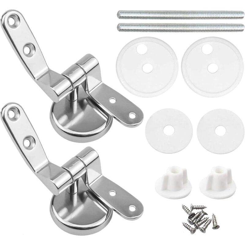 Set Mit 2 Wc-sitz-scharnierclips. Ersatz-wc-sitzscharniere Mit Befestigungselementen Aus Zinklegierung.
