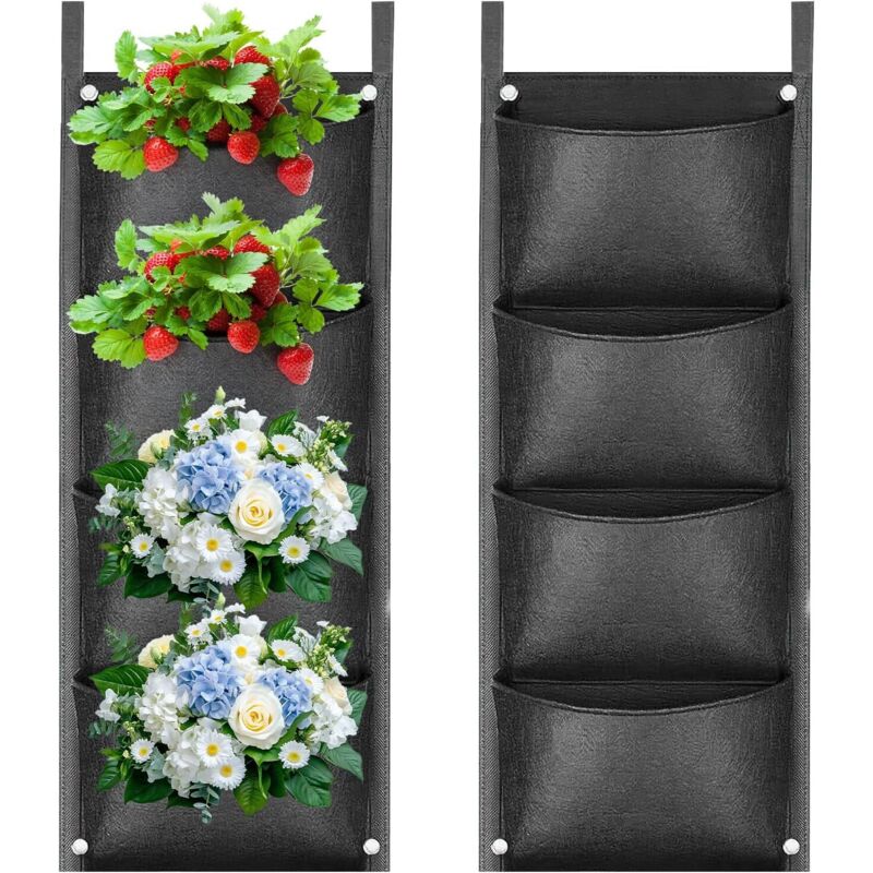 Wandmontierter Pflanzsack. Wandmontierter Pflanzsack Mit 4 Fächern. Vertikaler Pflanzsack. Pflanzsäcke. Vertikaler Garten. Vertikaler Garten Für Balkon Und Terrasse. Außenbereich. Garten. Innenhof