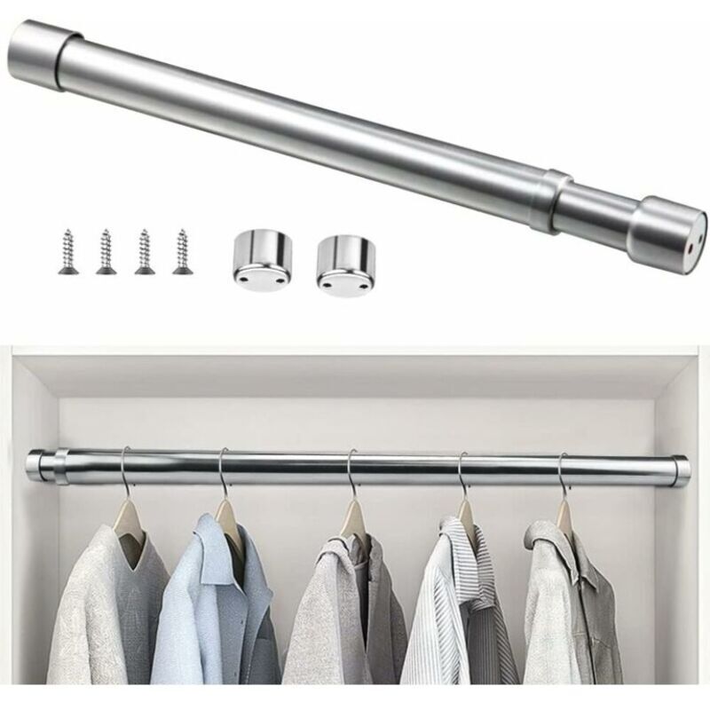 Ausziehbare Kleiderstange Aus Edelstahl, 33 Bis 51 Cm, Verstellbare Teleskop-gardinenstange, Korrosionsbeständiges, Ausziehbares Kleiderstangenrohr