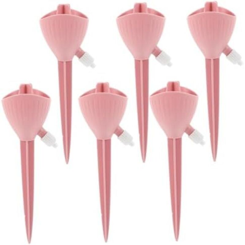 17,7 X 5,9 Cm, 6-teiliges Set: Blumenbewässerungskugeln, Bewässerungsspitzen, Bewässerungsstäbe, Selbstbewässernder Pflanztopfeinsatz, Rosa