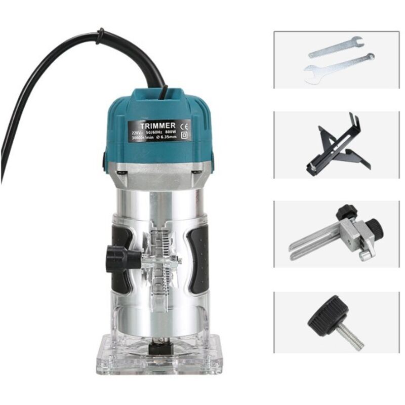 220-v-oberfräse, 800 W – 30.000 U/min – 6,35-mm-spannzange – Für Hartholz Und Furniere – Sauberer, Splitterfreier Schnitt