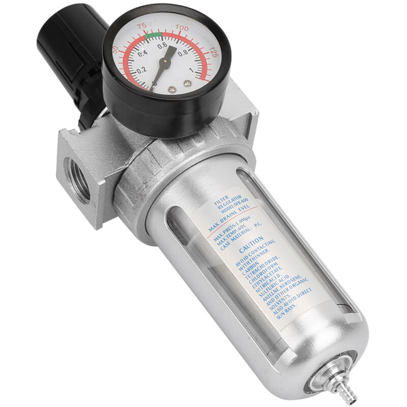 24x10x9. Luftdruckregler Mit Manometer Und Luftfilter. Bsp 1/2"-anschluss Für Luft-wasser-abscheider, Feuchtigkeitsabscheider Und Druckregler Mit Montagevorrichtung.