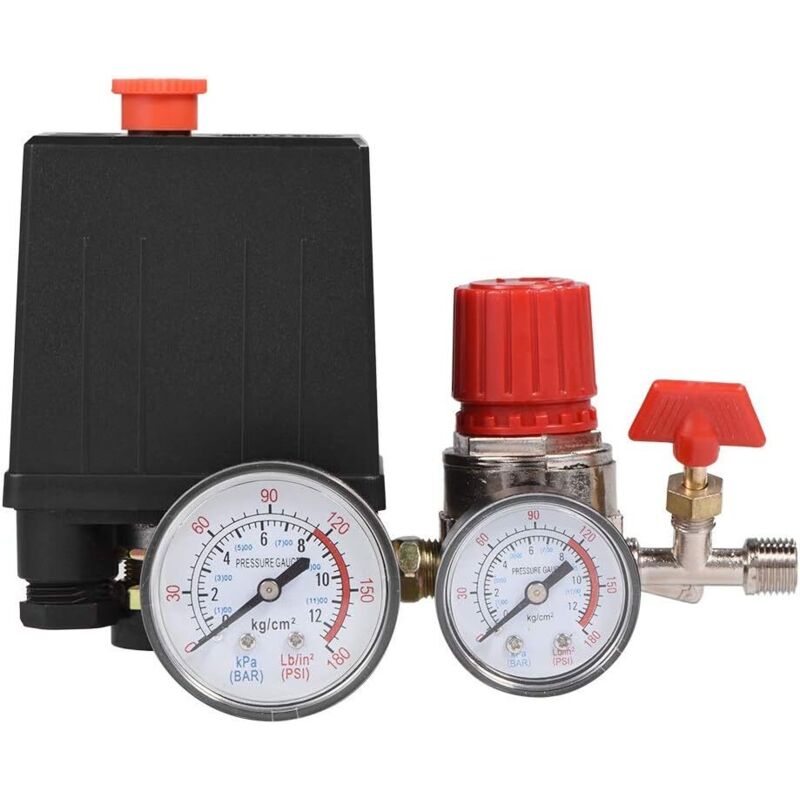 Luftkompressor. Luftkompressor. Verstellbarer Luftauslass. Manometer Mit Sicherheitsventil.
