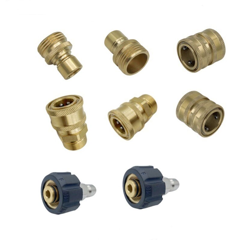 8-teiliges Hochdruckreiniger-zubehörset. Hochdruckreiniger-adapterset. Messing-adapterset Für Hochdruckreiniger, Passend Für Schläuche Und Pumpen. M22-14 Innengewinde + 3/8"-verschlussstopfen