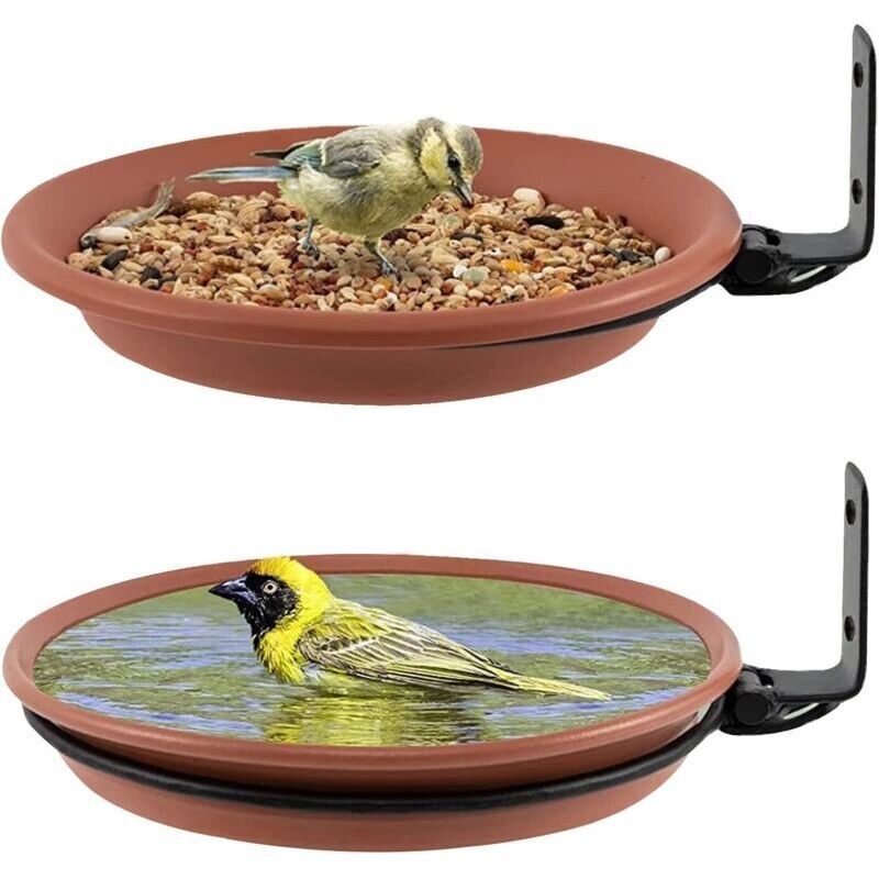 2-teiliges Set: Vogelfutterhaus, Vogelbad Für Den Außenbereich, Balkon-vogelfutterhaus, Wildvogelfutterspender, Vogelbad.