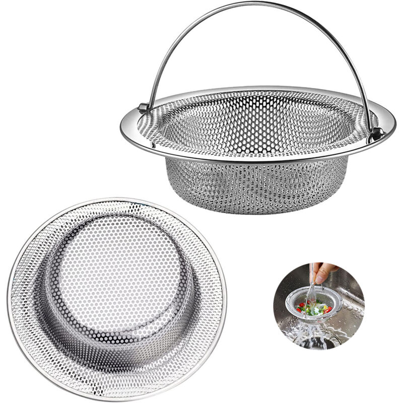 (11 X 3 X 8). Set Mit 2 Spülbeckensieben Mit Edelstahlgriffen. Spülbeckensieb. Spülbeckenstöpsel. Verstopfungsfreier Filter Für Küchen-/badezimmerspülen (11
