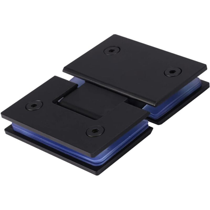 Rahmenlose Glastürscharniere. Ersatzteile Inklusive Befestigungsmaterial. Edelstahl-badezimmertürklemme Für 3/8" Bis 1/2" Glas. Schwarz (1 X 180°-scharnier).