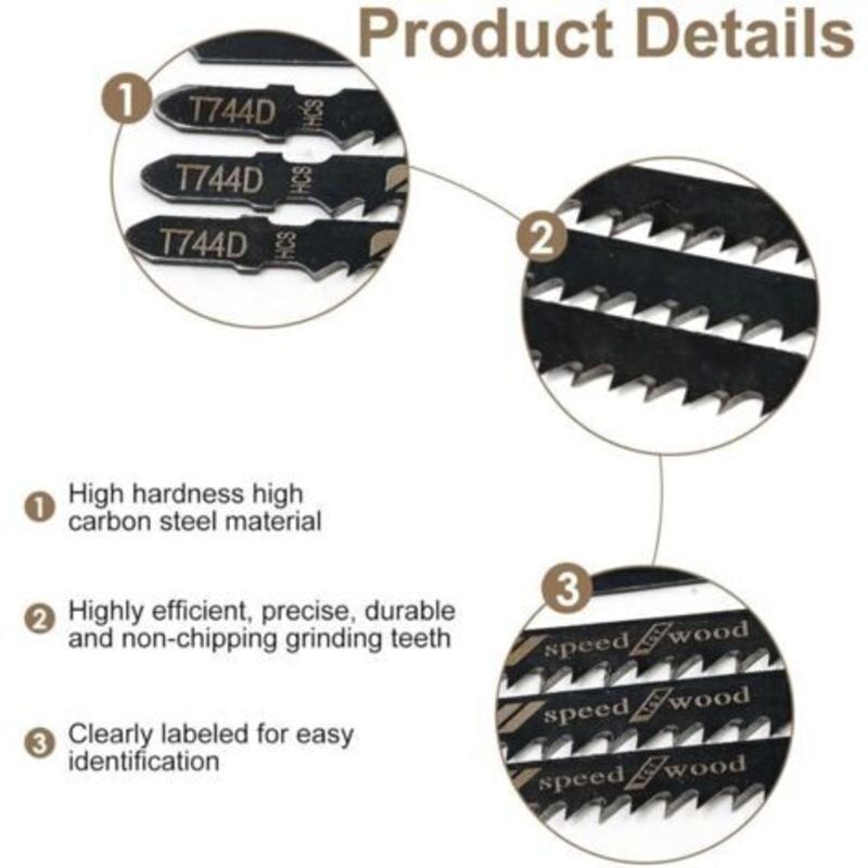 5er-set T744d 180 Mm Stichsägeblätter – Für Hartholz Und Metall – Präziser Und Sauberer Schnitt – Kompatibel Mit Bosch Und Metabo