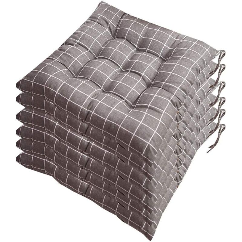 6er-set Stuhlkissen, 40 X 40 Cm. Dekoratives Kissen, Stuhlkissen, Gartenkissen, 12 Ziernähte In Verschiedenen Mustern. Polyester (a) -eu