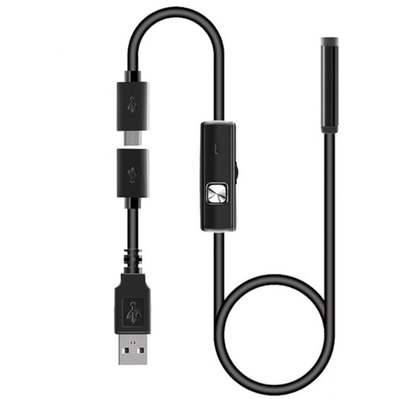 Endoskopkamera – Usb-endoskop-inspektionskamera. Halbstarres Kabel. Wasserdicht Nach Ip67 Mit 6 Leds. 7,9-mm-sonde Für Android. (5 M Reichweite. Kein Wlan Erforderlich.)
