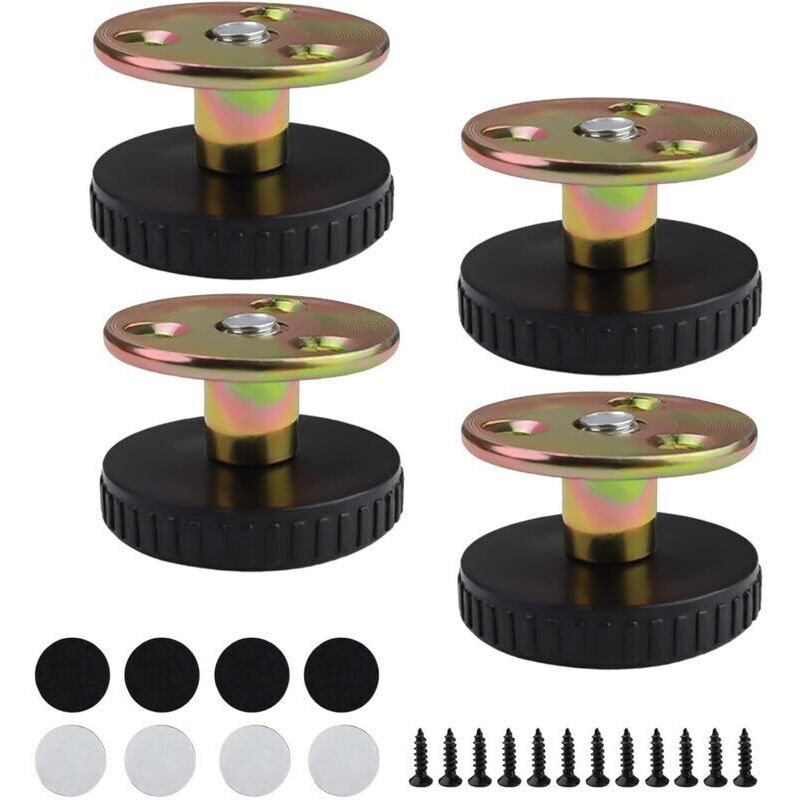 4-teiliges Set Höhenverstellbarer Möbelfüße. Geeignet Für Bad, Büro Und Küche. Zwei Montagemöglichkeiten. Höhenverstellbar Um 40 Mm. Mit Kratzfesten Nivellierfüßen.
