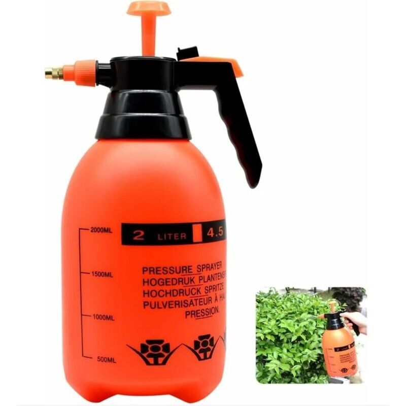 2-liter-drucksprüher Mit Verstellbarer Messingdüse. Hochwertiger Pumpenzerstäuber. Für Zimmer- Und Gartenpflanzen (2 L).