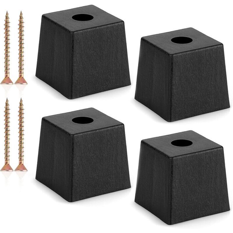 Set Mit 4 Konischen, Quadratischen Sofabeinen Aus Kunststoff, 5 Cm Breit. Ersatzbeine Für Sofatische. Schrank Mit Schrauben Für Schlafzimmermöbel.
