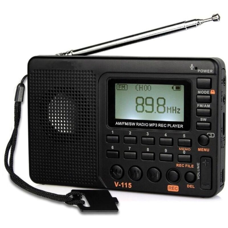 Tragbares Radio. Kleines, Wiederaufladbares Radio. Ukw, Mw, Kw. Batterie- Und Netzbetrieb. Tf-kartensteckplatz. Aufnahmefunktion. Mp3-wiedergabe. Sleep-timer. Badezimmer. Küche.