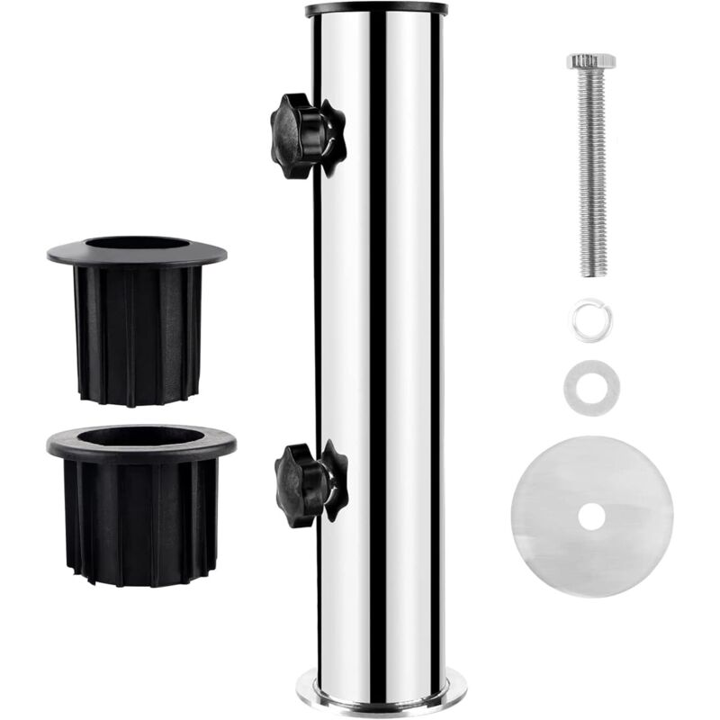 Sonnenschirmständer. Sonnenschirmhalterung Aus Edelstahl, Ø 50 Mm. Sonnenschirmzubehör Mit 2 Pvc-reduzierringen (ø 32/40 Mm).