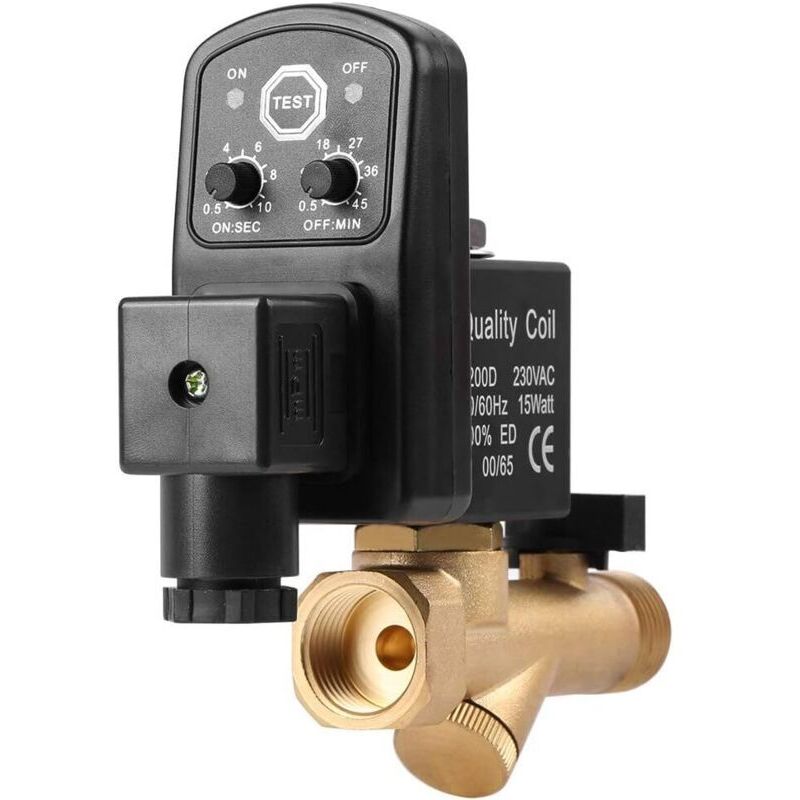 Elektronisches Kondensatablassventil G1/2 Dn15. Regelventile. Automatisches, Zeitgesteuertes Elektronisches Kondensatablassventil. Für Die Kondensatabführung Von Luftkompressoren (ac230v).