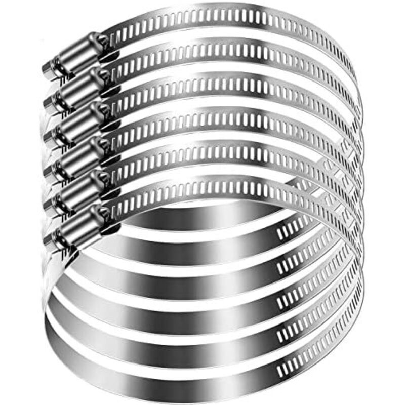 6 Schlauchschellen Aus Edelstahl. Edelstahlschellen 91–114 Mm. Flexible Schellen Für Getriebeschläuche, Kraftstoffleitungen, Sanitärinstallationen, Kfz-anlagen Und Schwimmbäder.