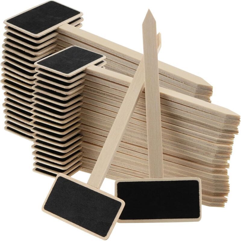 Set Mit 40 Etiketten Für Den Gemüsegarten. 14 X 6,1 Cm. Mini-etikettentafel Aus Holz. Für Gärten Und Pflanzen.