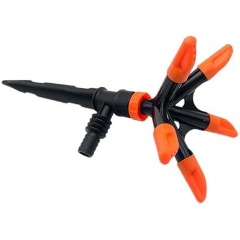 Effizienter 5-arm-regner (14 X 26,5 Cm) Für Garten- Und Landwirtschaftsbewässerung. Bewässerungsdüse Aus Kunststoff. Ideal Für Die Blumenbewässerung.