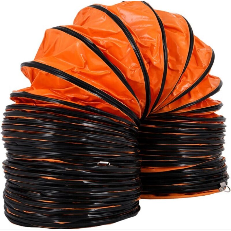 M Langer Lüftungskanal. Flexibler Pvc-schlauch. Flexibler Abluftkanal Für Ventilatoren Mit 300 Mm Durchmesser. Flexibler, Biegsamer Kanal Für Fabrikabluftanlagen.