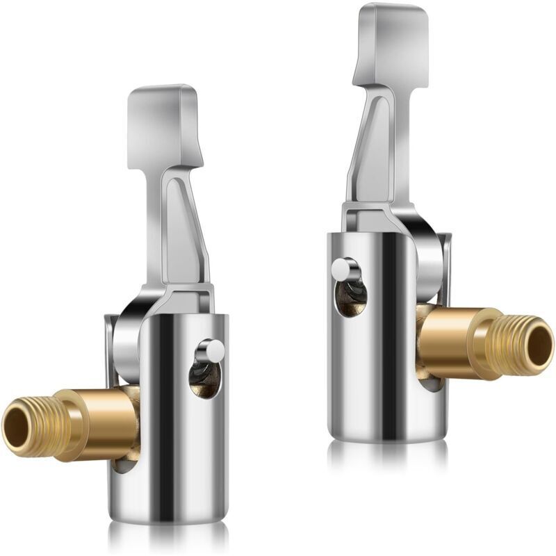 2-teiliges Aufblasventil. Aufblasventil. Luftkompressordüse, Fahrradpumpe, Autoreifenventiladapter, Messingklemme, Luftanschluss Mit Klemme Für Mittlere Und Leichte Fahrzeuge.