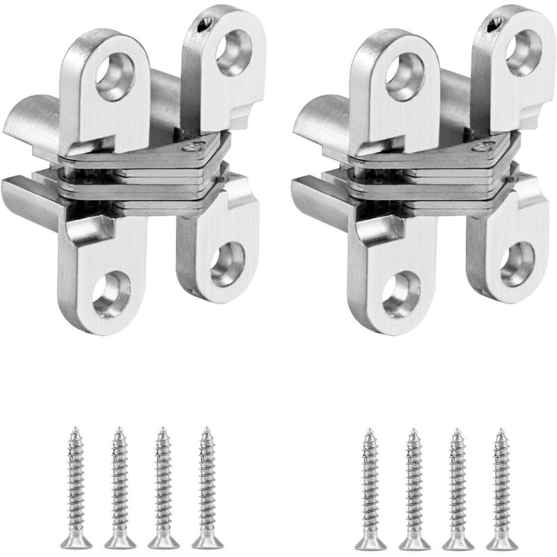 Set Mit 2 Verdeckten Scharnieren. Kreuzscharniere Für Falttüren. Schrauben Inklusive. 4513 Mm