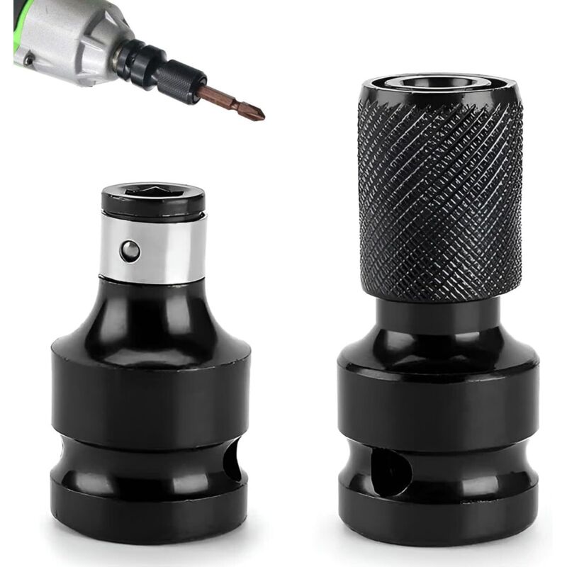 2-teiliges Steckschlüssel-adapterset Für Schlagschrauber. Stahl-schlagschrauberbit, Schlagschrauberbit. 1/2"-auf-1/4"-steckschlüsseladapter – Präzisionszubehör Für Ratschenschlüssel, Schraubendreher U