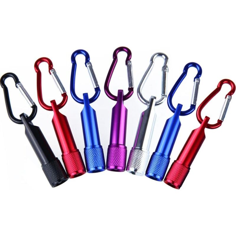 7-teiliges Karabiner-taschenlampen-set. Mini-led-taschenlampen. Schlüsselanhänger-taschenlampe. Mini-led-schlüsselanhängerlampe. Für Camping, Jagen, Wandern, Angeln Und Andere Outdoor-aktivitäten.