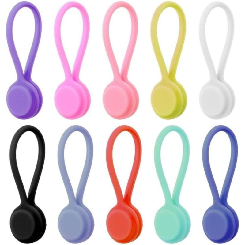 Magnetische Kabelclips Aus Silikon. 10 Wiederverwendbare Magnetclips Im 10er-pack. Kabelorganizer Aus Silikon Für Optimale Kabelführung Und Ordnung.