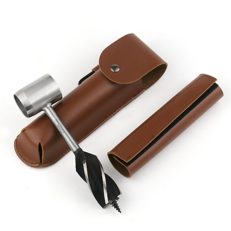 Handbohrer, Holzbearbeitungsbohrer, Bushcraft-werkzeug Mit Lederetui. Handbohrmaschine Für Die Holzbearbeitung. Handbohrmaschine Für Outdoor-holzarbeiten Und Camping.